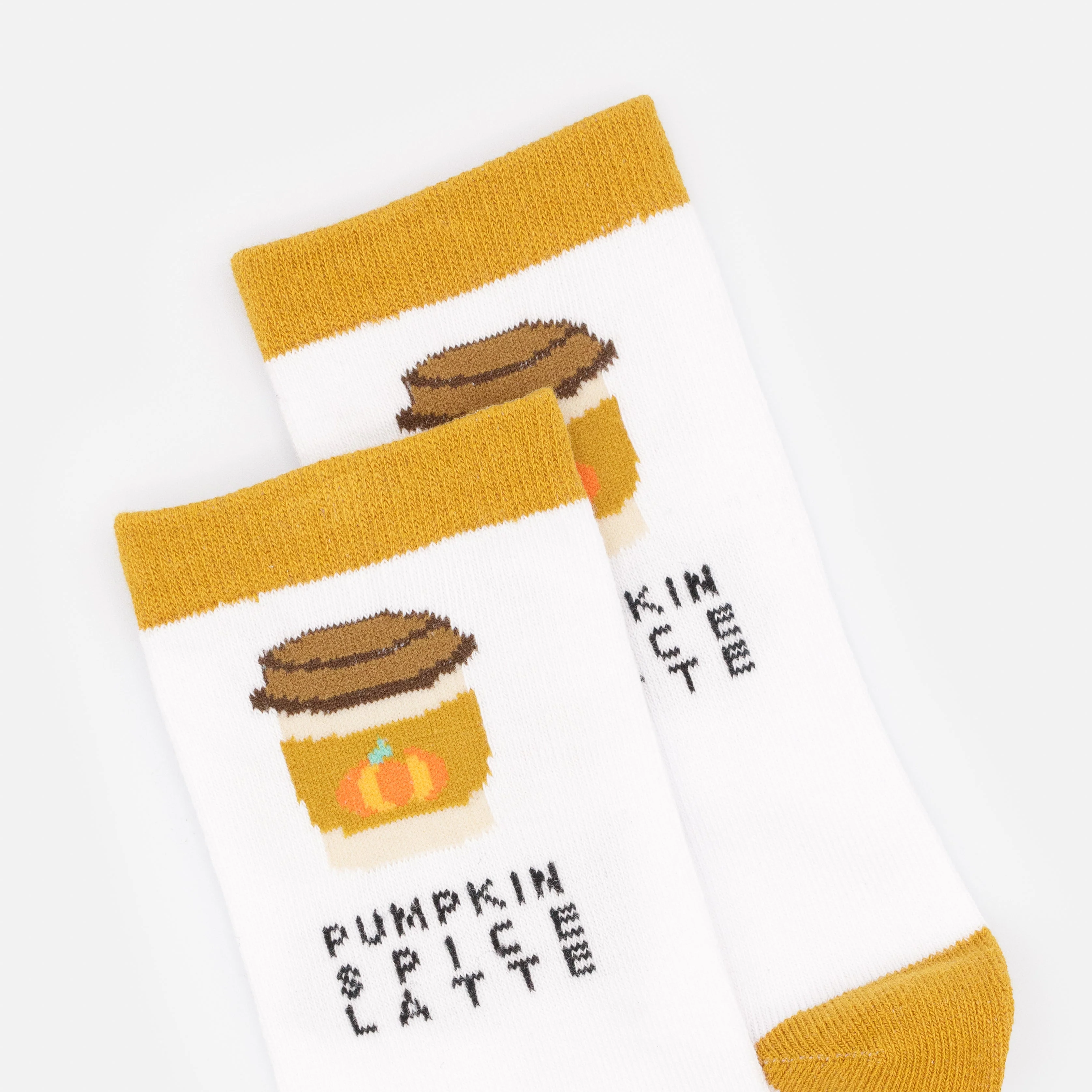 Bas blancs & dorés "PUMPKIN SPICE LATTE" - Image 2