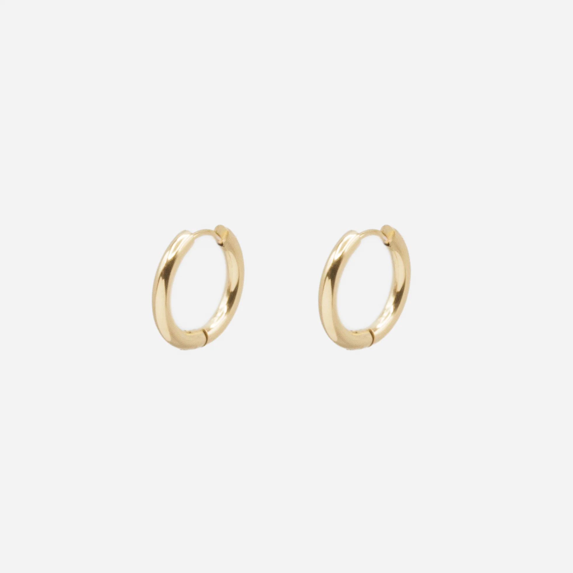 Ensemble chaîne gourmette et boucles d'oreilles anneaux dorés en acier inoxydable - Image 4