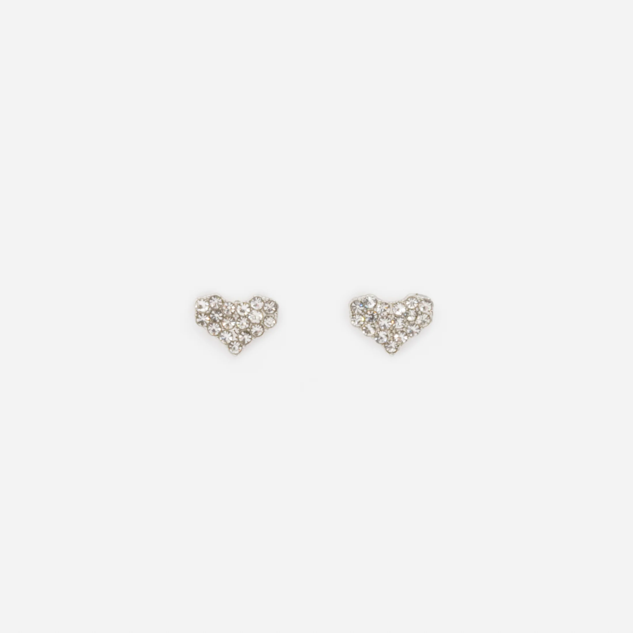Ensemble collier et boucles d'oreilles coeurs argent avec zircons cubiques en acier inoxydable - Image 4