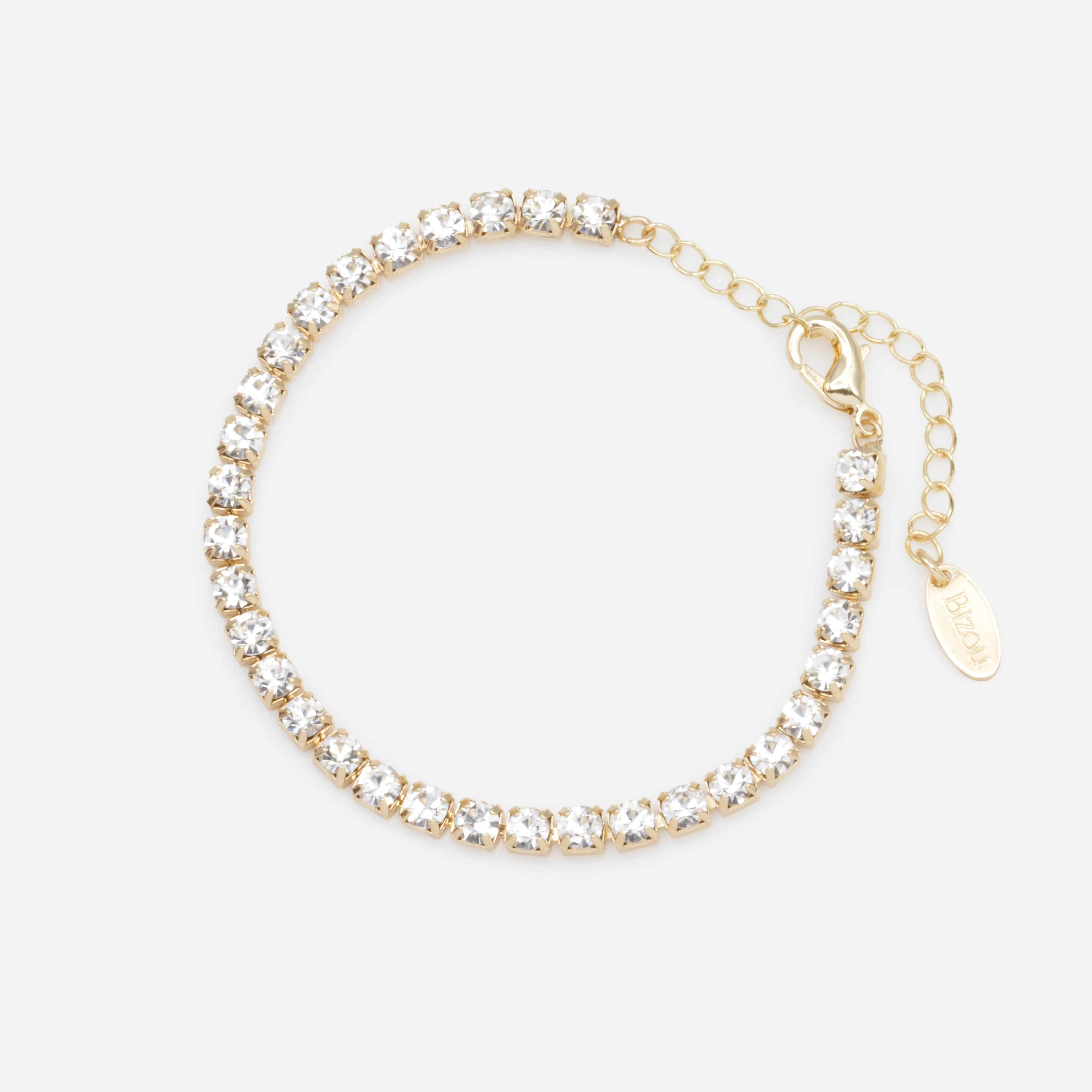 Bracelet doré rivière de zircons cubiques