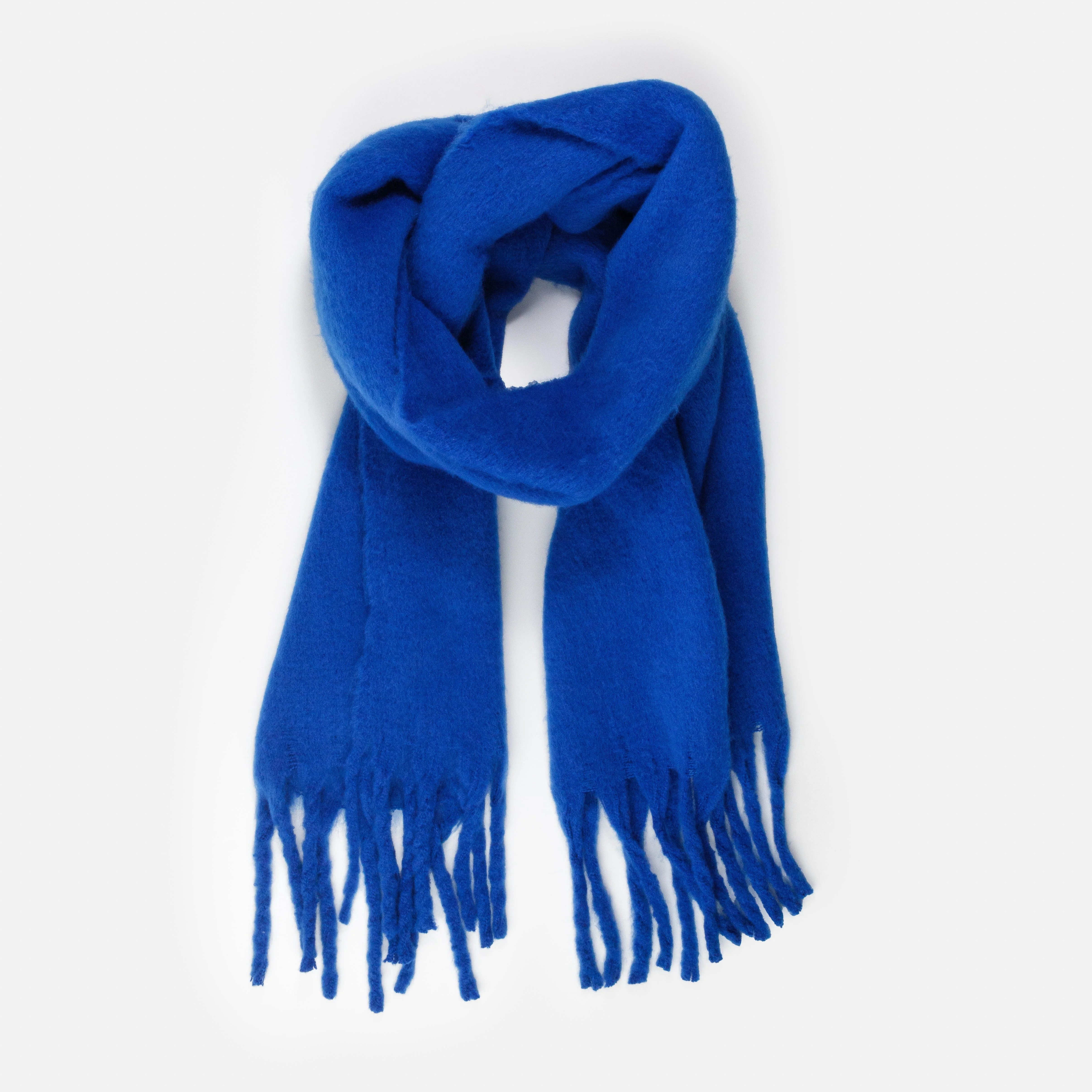 Foulard douillet à franges bleu royal - Image 2