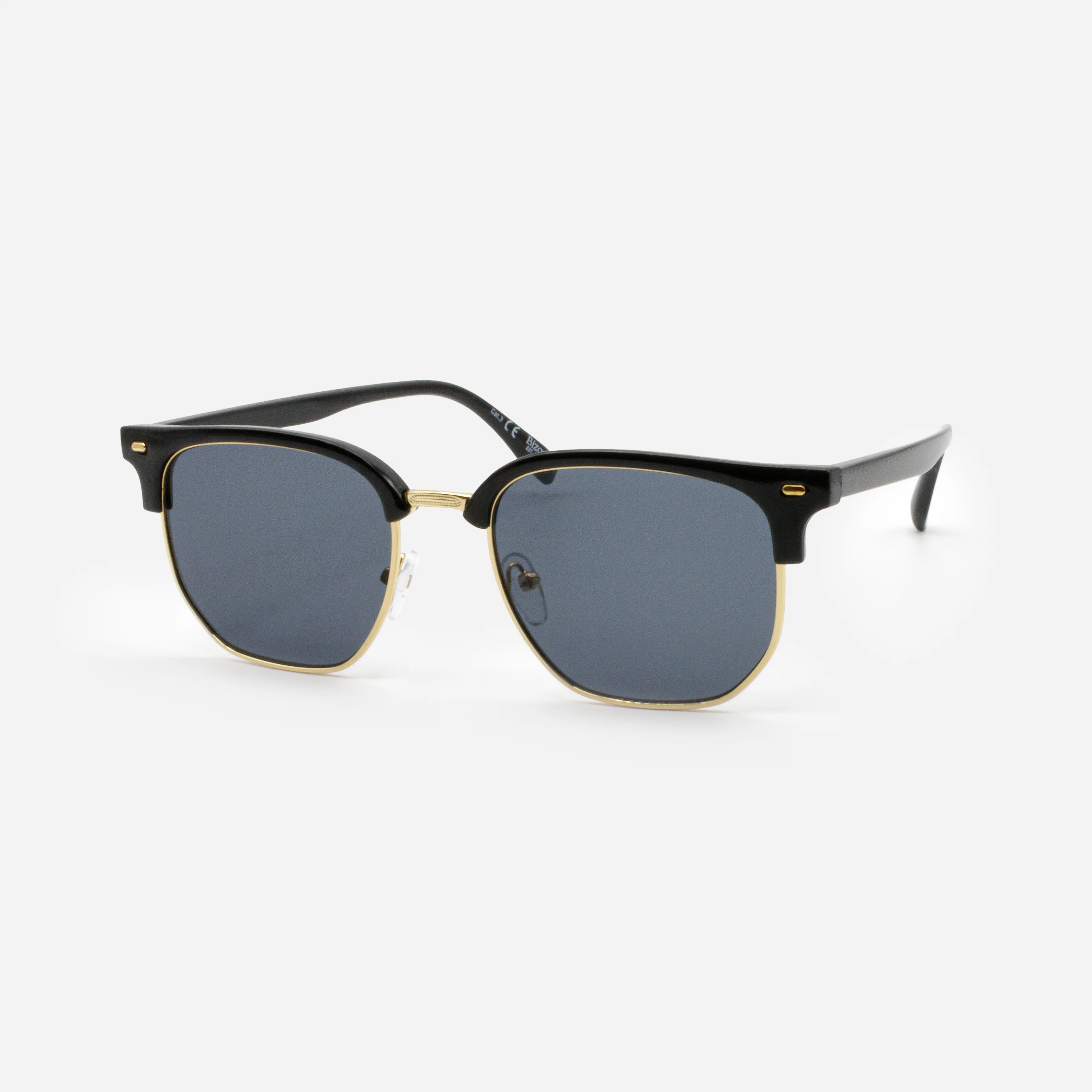 Lunettes de soleil noires et dorées avec verres noirs