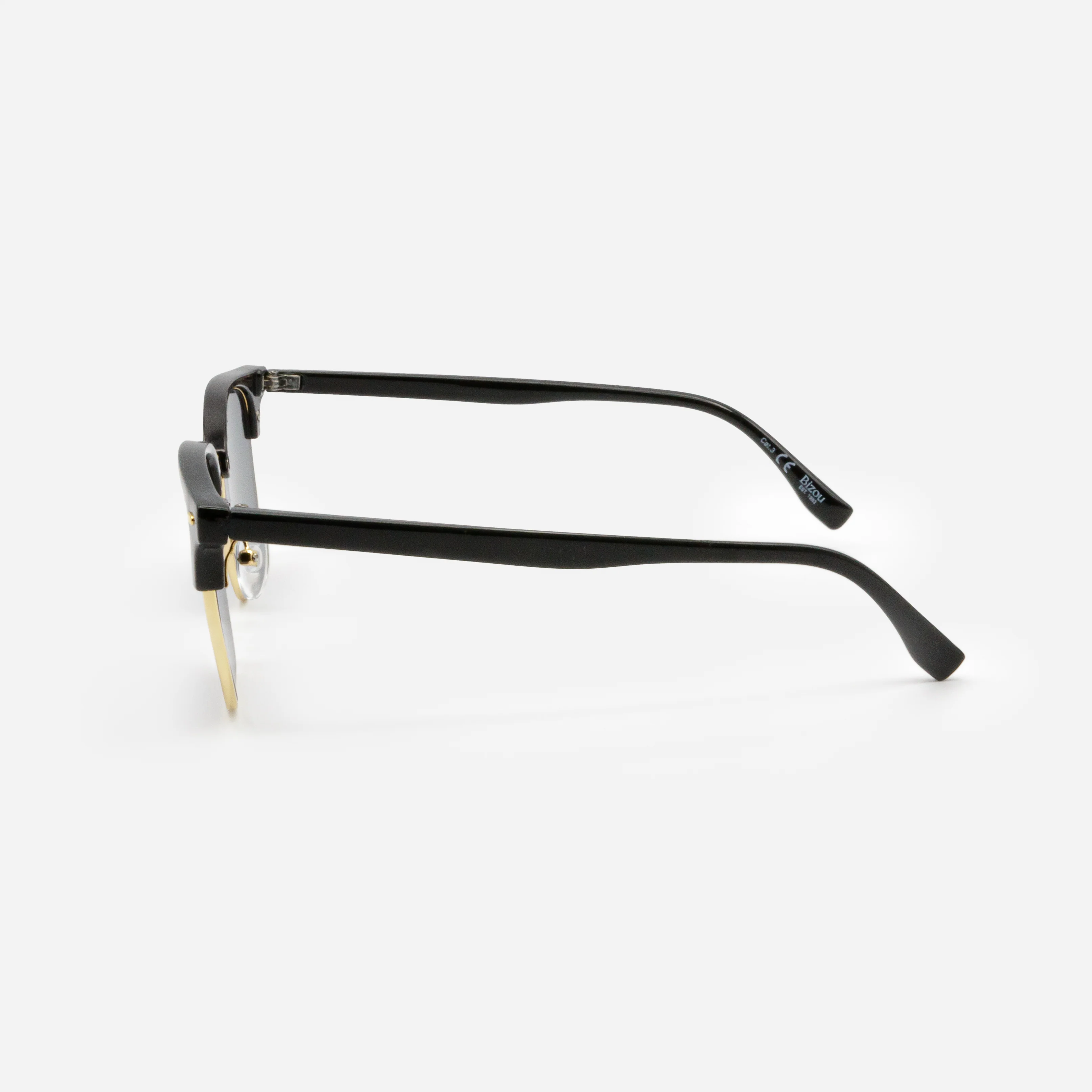 Lunettes de soleil noires et dorées avec verres noirs - Image 2
