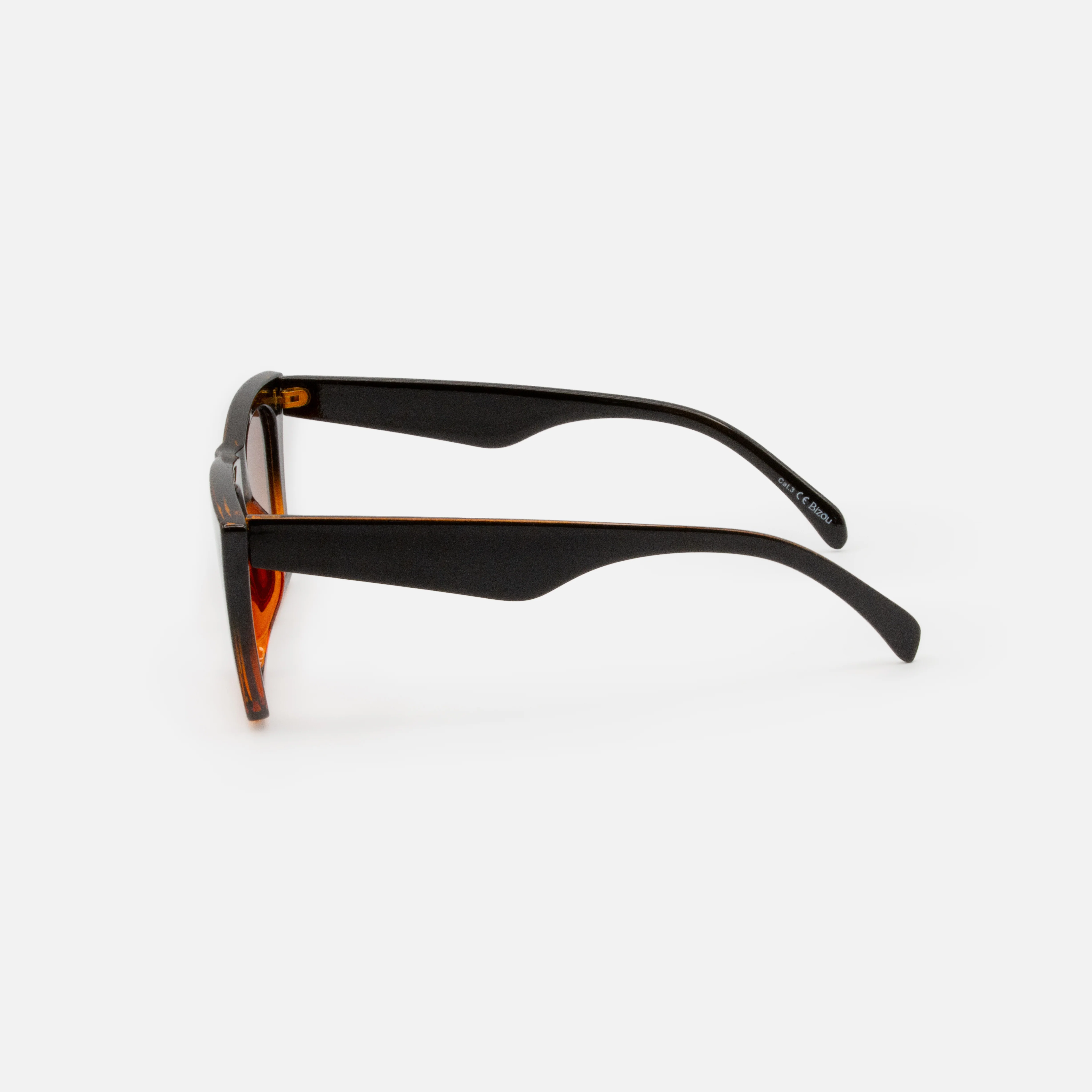 Lunettes de soleil oeil de chat angulaires dégradé de noir et tortoise - Image 2
