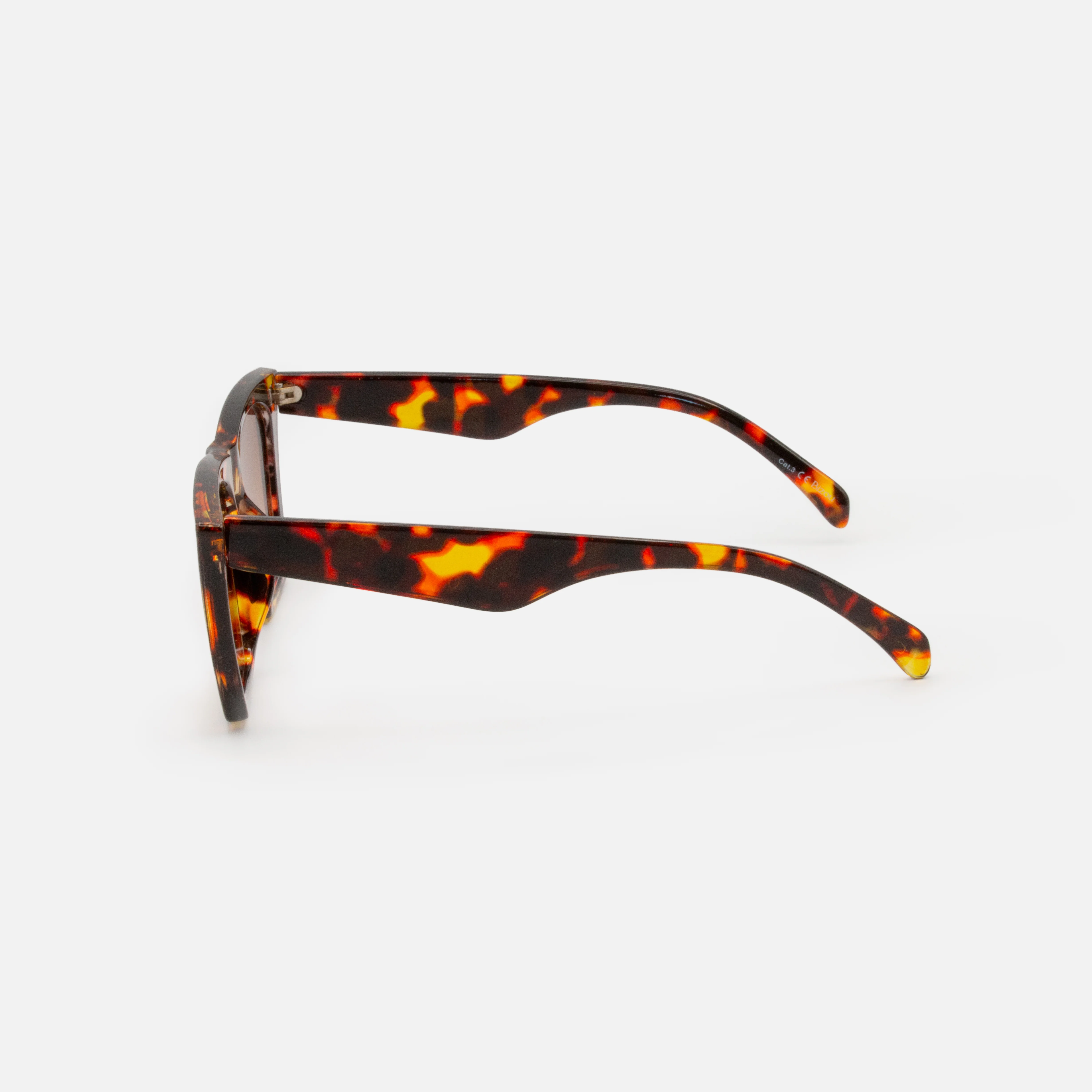 Lunettes de soleil oeil de chat angulaires tortoise - Image 2